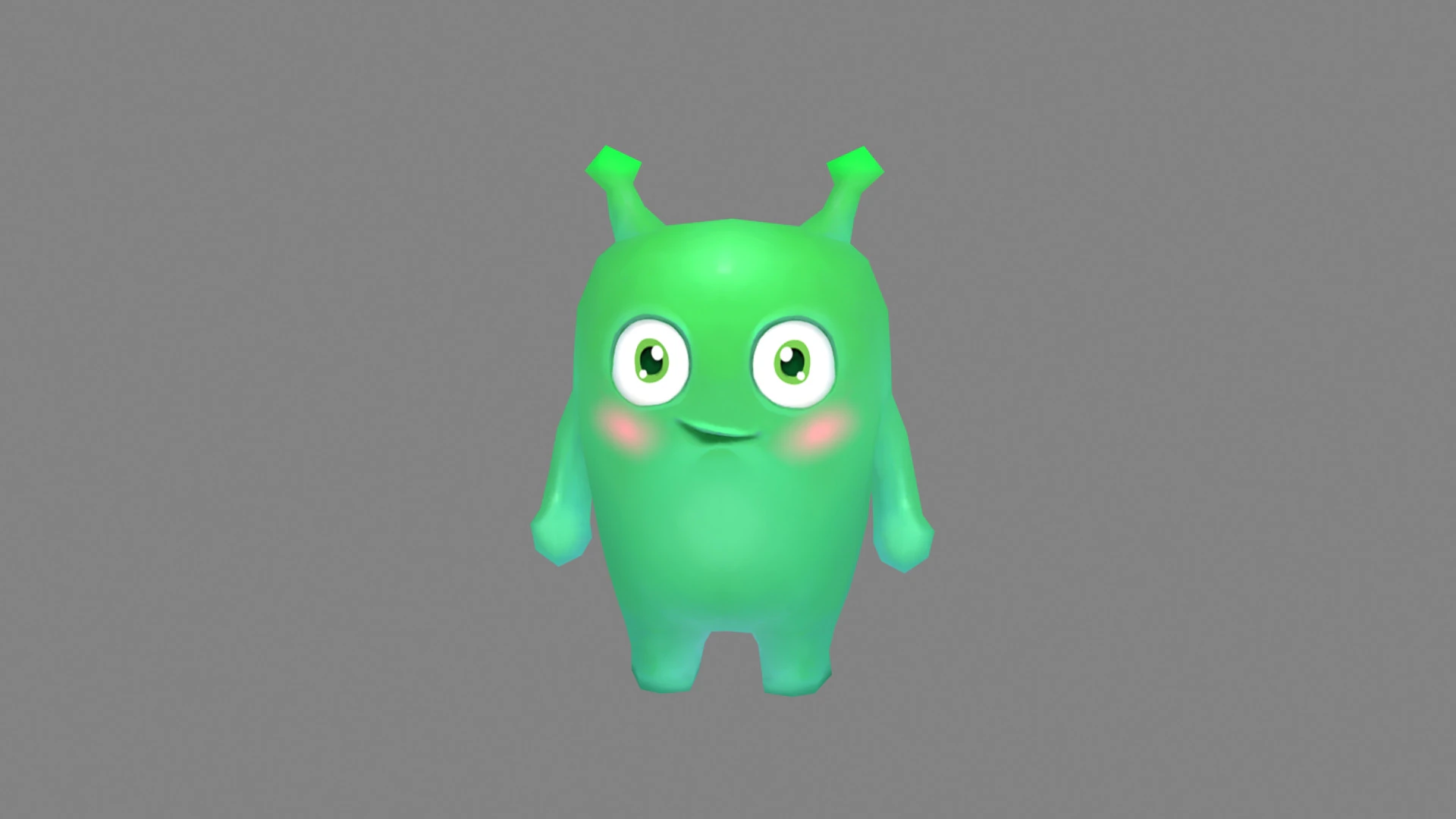 Cartoon Alien - green mascot 3D Model .c4d .max .obj .3ds .fbx .stl .blend 
