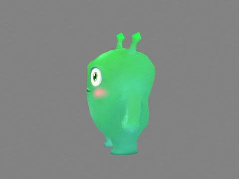 Cartoon Alien - green mascot Modello 3D
