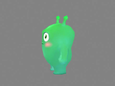 Cartoon Alien - green mascot 3D Model