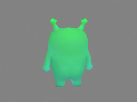Cartoon Alien - green mascot Modello 3D
