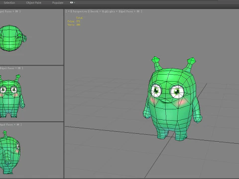 Cartoon Alien - green mascot 3D Model