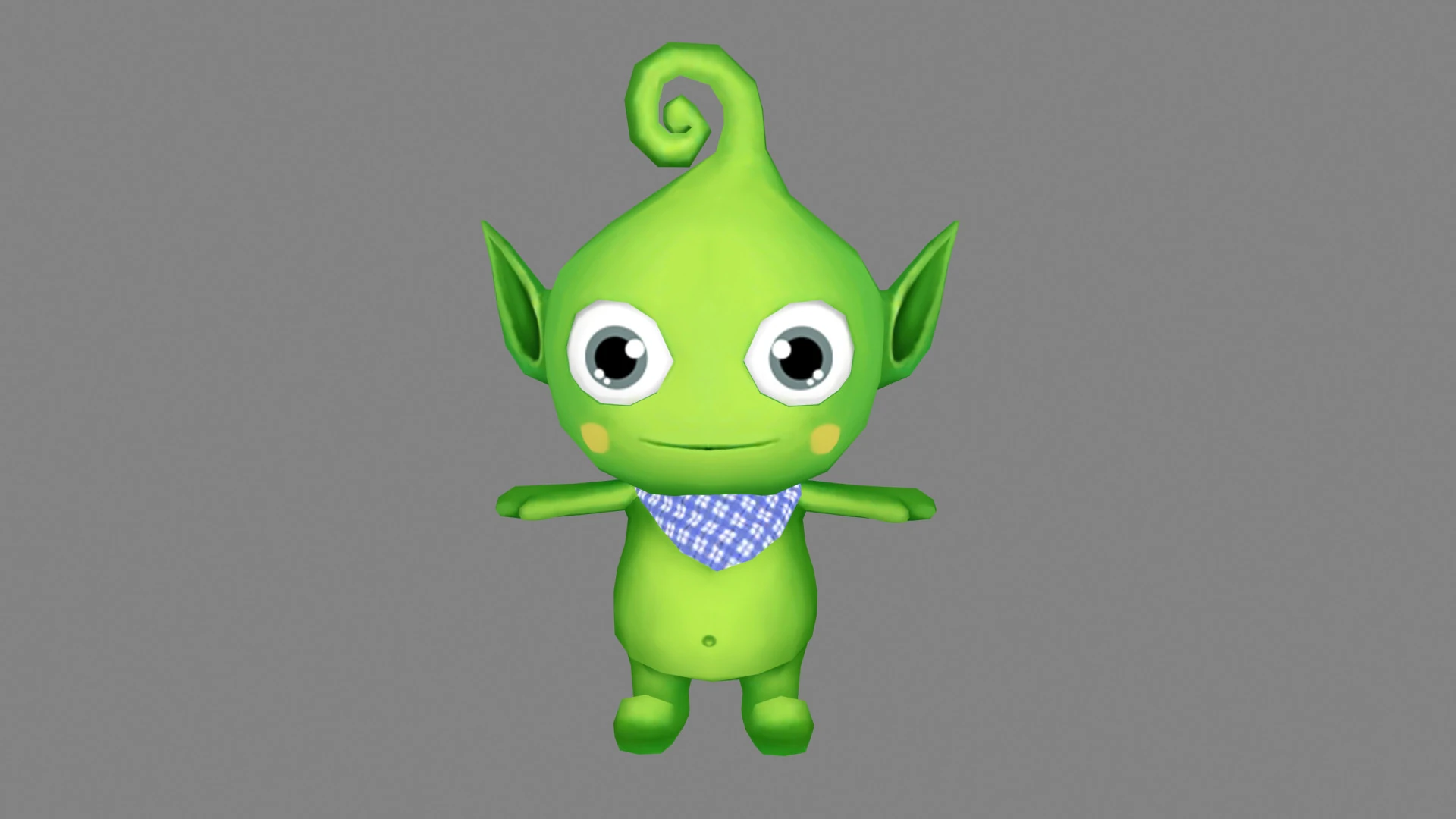 Cartoon Alien Baby - green mascot 3D Model .c4d .max .obj .3ds .fbx .stl .blend 