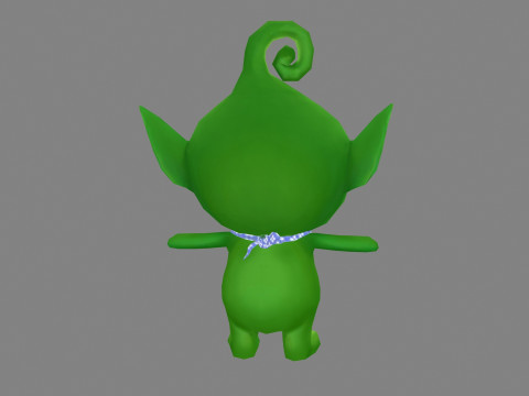 Cartoon Alien Baby - green mascot Modèle 3D