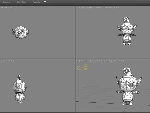 Cartoon Alien Baby - green mascot 3D Model