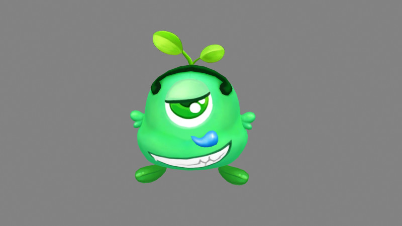 Green one-eyed monster - Cartoon Alien 3D 모델 .c4d .max .obj .3ds .fbx .stl .blend 