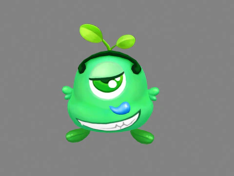 Mostro verde con un occhio solo - Cartoon Alien Modello 3D