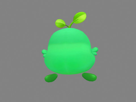 Green one-eyed monster - Cartoon Alien 3D 모델