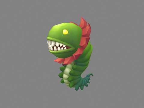 Big-mouthed caterpillar monster 3D Модель