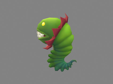 Big-mouthed caterpillar monster 3Dモデル
