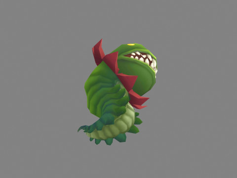 Big-mouthed caterpillar monster 3Dモデル
