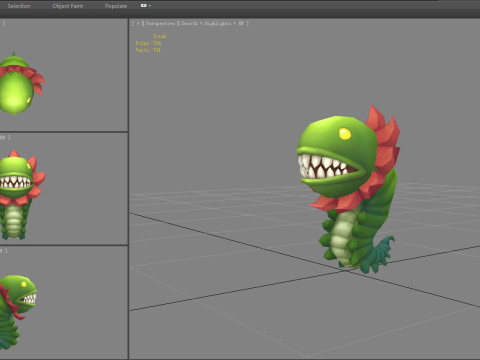 Big-mouthed caterpillar monster 3Dモデル