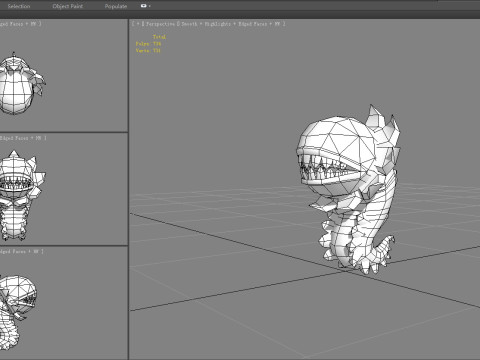 Big-mouthed caterpillar monster 3Dモデル