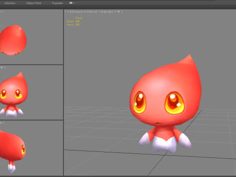 Cartoon flame monster - Balrog 3D Model