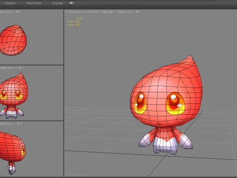 Cartoon flame monster - Balrog 3D Model