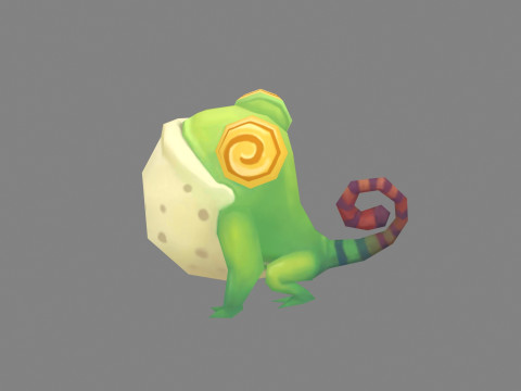 Cartoon frog chameleon monster 3D 模型
