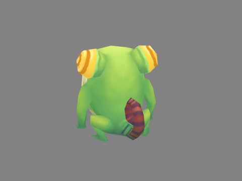 Cartoon frog chameleon monster 3D 模型