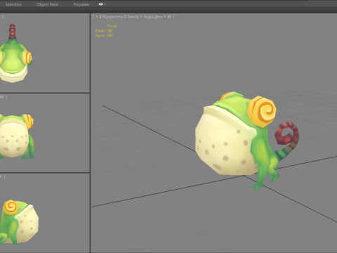 Cartoon frog chameleon monster 3D 模型