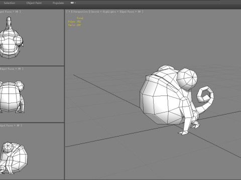 Cartoon frog chameleon monster 3D 模型