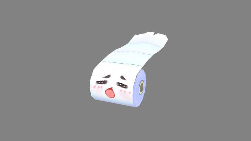 Cartoon toilet paper monster - roll paper mascot 3D 모델 .c4d .max .obj .3ds .fbx .stl .blend 