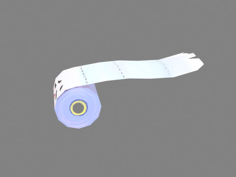 Cartoon toilet paper monster - roll paper mascot 3D 모델