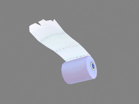 Cartoon toilet paper monster - roll paper mascot 3D 모델