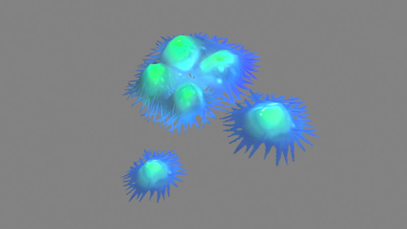 Cartoon spider eggs - blue worm 3Dモデル .c4d .max .obj .3ds .fbx .stl .blend 