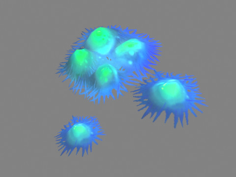 Cartoon spider eggs - blue worm 3Dモデル