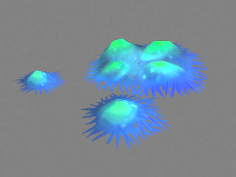 Cartoon spider eggs - blue worm 3D Model