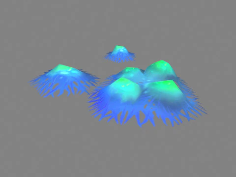 Cartoon spider eggs - blue worm 3D Model