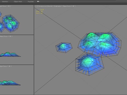 Cartoon spider eggs - blue worm 3Dモデル