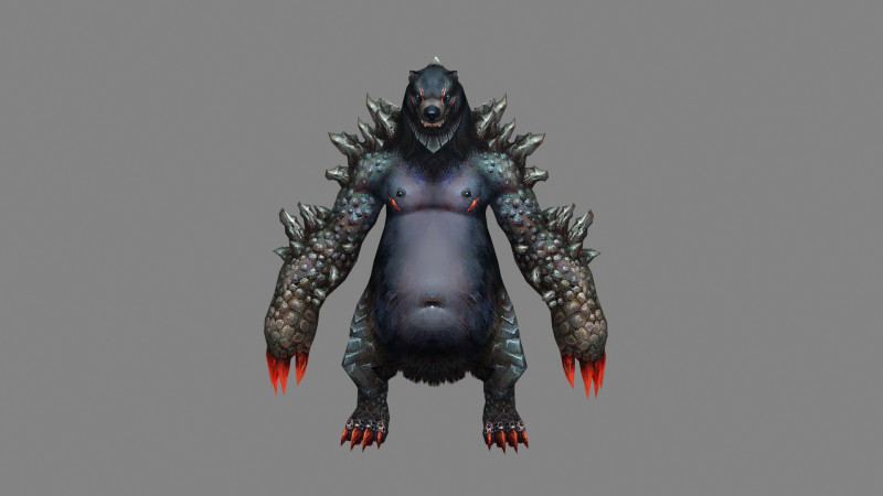 Godzilla - black bear monster 3Dモデル .c4d .max .obj .3ds .fbx .stl .blend 