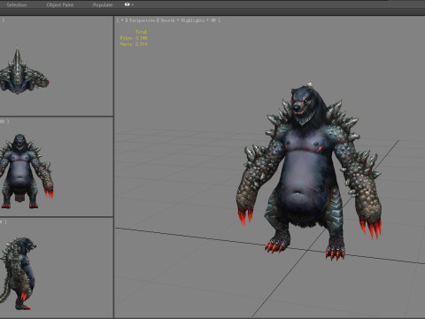 Godzilla - black bear monster 3Dモデル