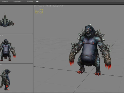 Godzilla - black bear monster 3D Model in Fantasy 522373 | 3DExport