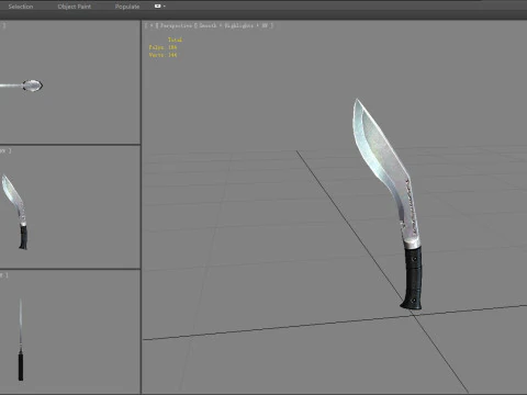 Cartoon dagger knife 3D Model