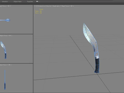Cartoon dagger knife 3D Model