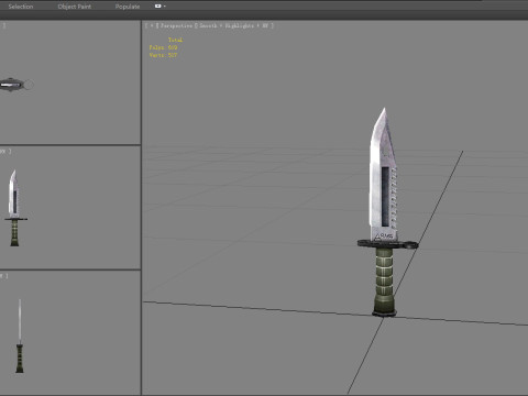 Cartoon dagger - melee weapon Model 3D