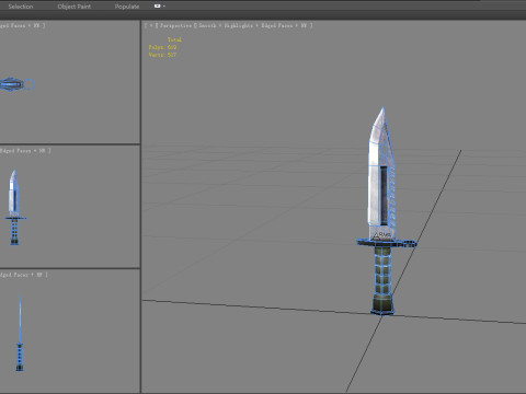 Cartoon dagger - melee weapon Model 3D
