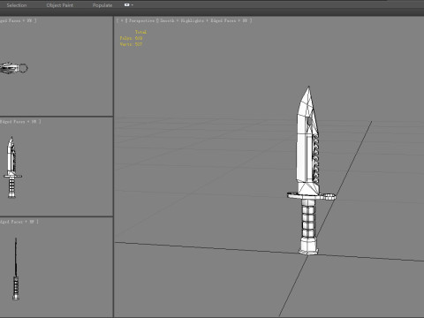 Cartoon dagger - melee weapon Model 3D