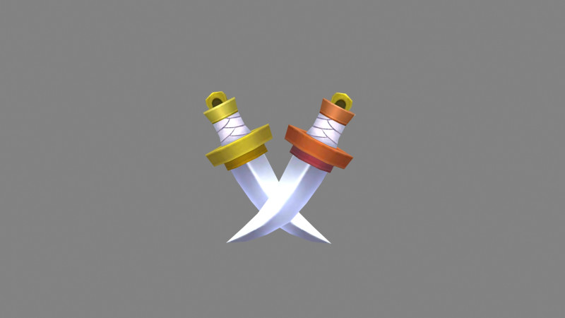 Cartoon dagger - pocket knife - sword 3D Model .c4d .max .obj .3ds .fbx .stl .blend 