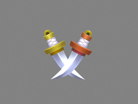 Cartoon dagger - pocket knife - sword 3D Model