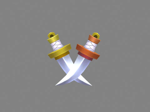 만화 단검 - 주머니칼 - 검 3D 모델