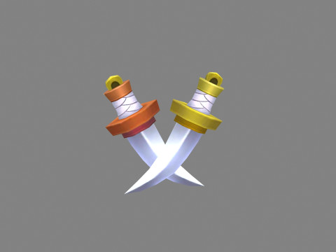 Cartoon dagger - pocket knife - sword 3D Model