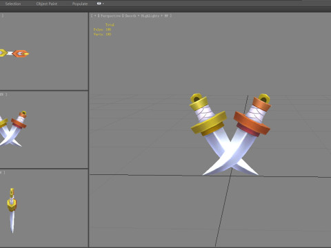 Cartoon dagger - pocket knife - sword 3D Model