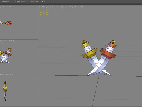Cartoon dagger - pocket knife - sword 3D Model