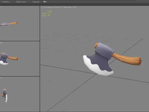 Ascia dei cartoni animati Modello 3D