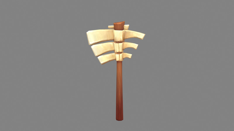 Cartoon Bone Axe - Primitive Weapon 3Dモデル .c4d .max .obj .3ds .fbx .stl .blend