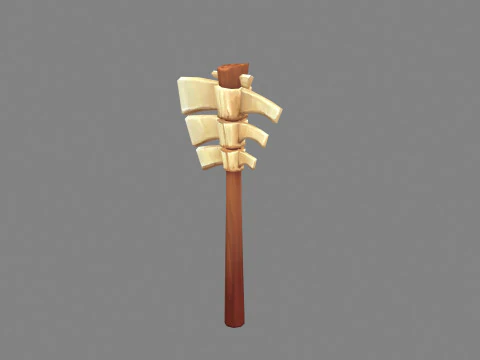 Cartoon Bone Axe - Primitive Weapon 3D Model