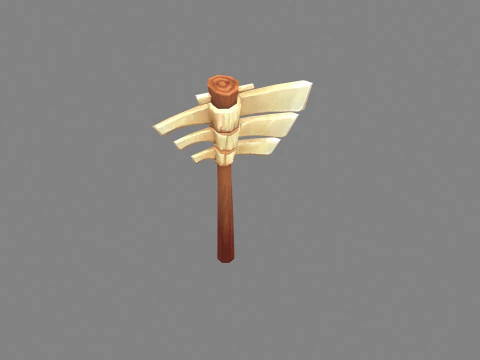 Cartoon Bone Axe - Primitive Weapon 3D Model