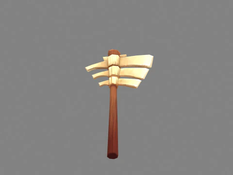 Cartoon Bone Axe - Primitive Weapon 3D Model