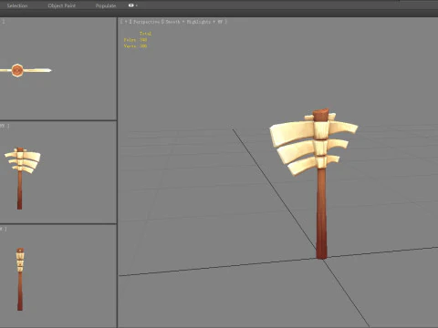 Cartoon Bone Axe - Primitive Weapon 3D Model